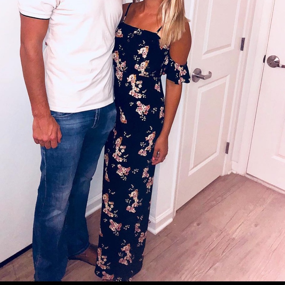 Black flower jumpsuit